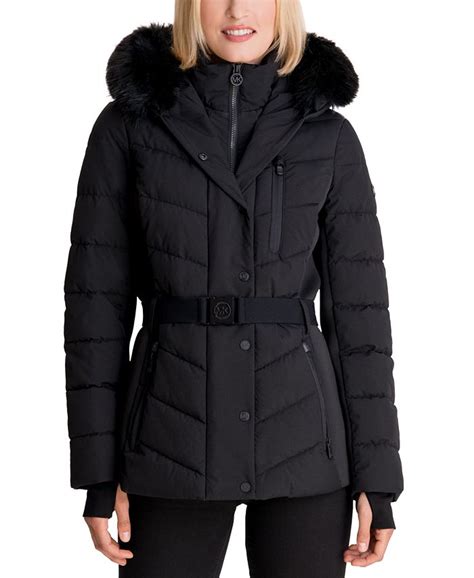 michael kors hooded faux-fur-trim puffer coat|macy's Michael Kors puffer coat.